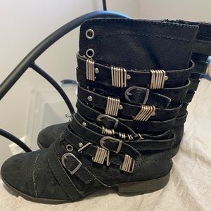 Black Steve Madden Moto Boots